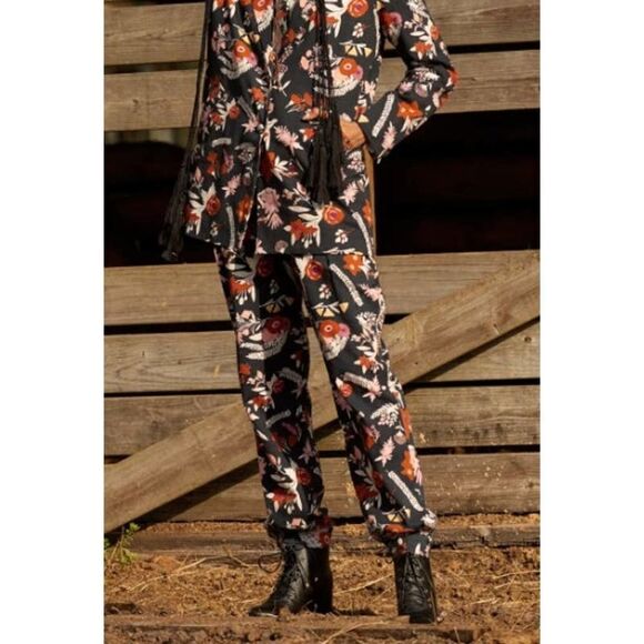 Carolina K Alicia Floral High Waisted Gaucho Pants NWT Sz. S - Picture 2 of 13